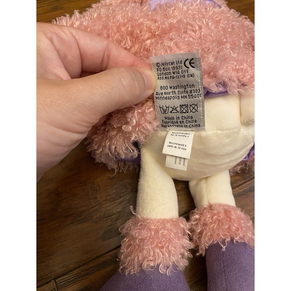 Jellycat Furcoat Poodle Soft Plush Toy Dog Vintage Fluffy Curly Pink Glam Lovey - Picture 3 of 6